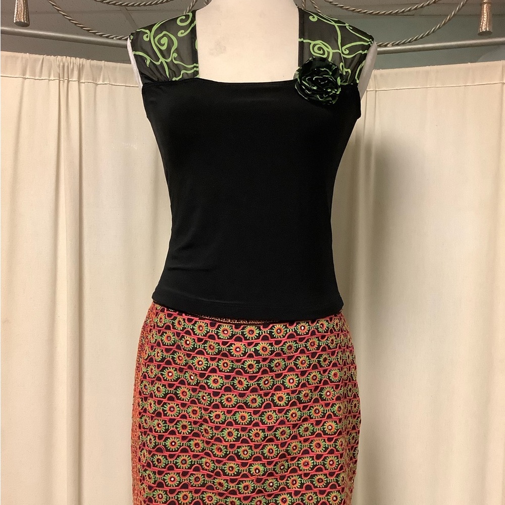 Gryphon Neon Mini skirt Suzie in the City sleeveless crop top